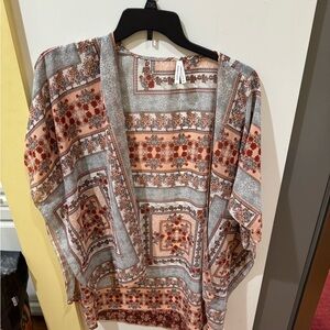 Live 4 Truth Floral Boho Top in Peach, Rust, and Light Gray